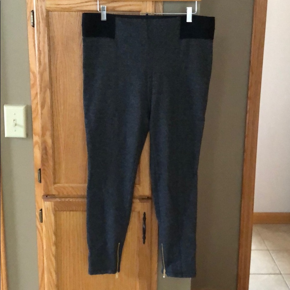 Ann Taylor tweed look charcoal leggings